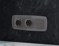 Рамка Ambrella Volt OMEGA Radian (Антрацит серый Стекло органическое) OF320651