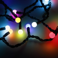 10м. Уличная гирлянда шарики RGB Ardecoled 230V ARD-Ball-Classic-D13-10000-Black-100Led RGB (25573)