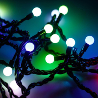 10м. Уличная гирлянда шарики RGB Ardecoled 230V ARD-Ball-Classic-D13-10000-Black-100Led RGB (25573)