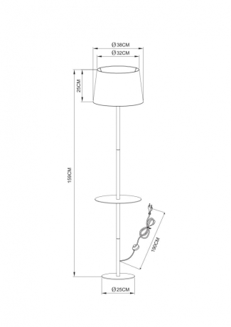 Торшер с лампочкой Arte lamp Connor A2102PN-1WH+Lamps 