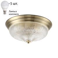 Потолочный светильник Crystal Lux с лампочками Lluvia PL5 Bronze D460+Lamps E14 P45