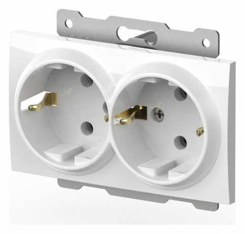Розетка двойная с заземлением, без рамки Elbi Eleсtriс Zena Vega 609-015600-907 