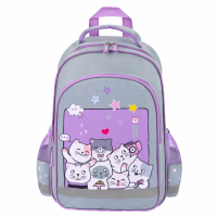 Нарушена упаковка!  <796355> Рюкзак ПИФАГОР SCHOOL, 1 отделение, 3 кармана, "Cats selfie", 38x28х14 см, 273165