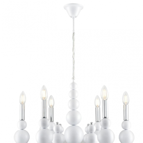 8260/6 MODERNI LN26 белый/хром, металл Люстра E14 6*40W 220V NANA LUMION 