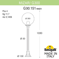 G30.151.000.AZE27 Фонарный столб Fumagalli MIZAR.R/G300.
