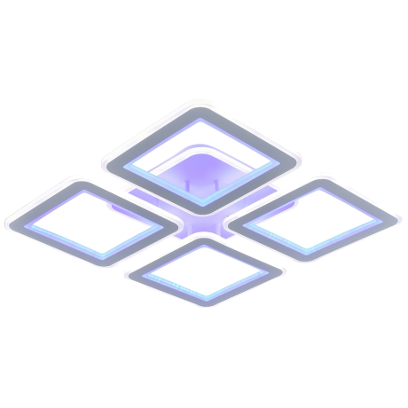 Светодиодная люстра с ПДУ Profit Light 8009/4 WHT 166W+128W BL+YL 