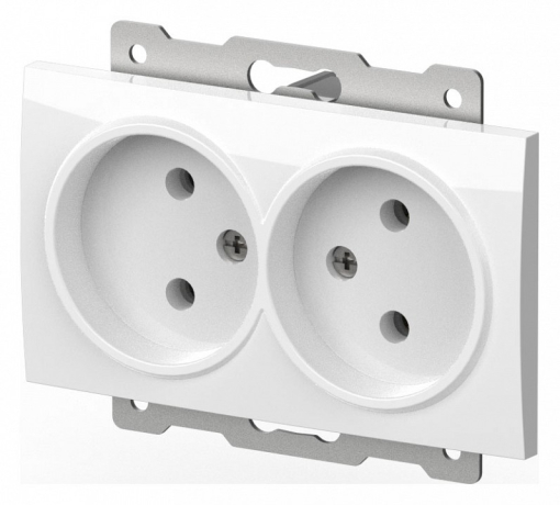 Розетка двойная без заземления, без рамки Elbi Eleсtriс Zena Vega 609-015600-908 