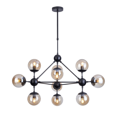 Люстра на штанге с лампочками Arte lamp A1664SP-10BK+Lamps 