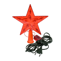 VEGAS   Верхушка на елку "Звезда" красная 10 красных led, зелёный провод 3м,  15*15 см, 220 v /20
