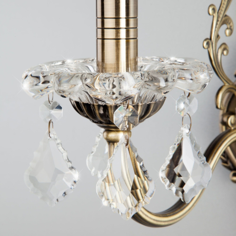 Бра с хрусталем Eurosvet 3281/1 античная бронза/прозрачный хрусталь Strotskis 