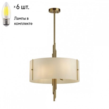 Люстра на штанге Odeon Margaret с лампочками 5415/6+Lamps E27 Свеча 