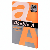 Набор из 4 шт, Бумага цветная DOUBLE A, А4, 75 г/м2, 100 л., неон, оранжевая (115132)