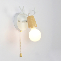 Бра с рожками Deer A SWITCH White/Light wood ImperiumLoft DEER01 (204237-26)