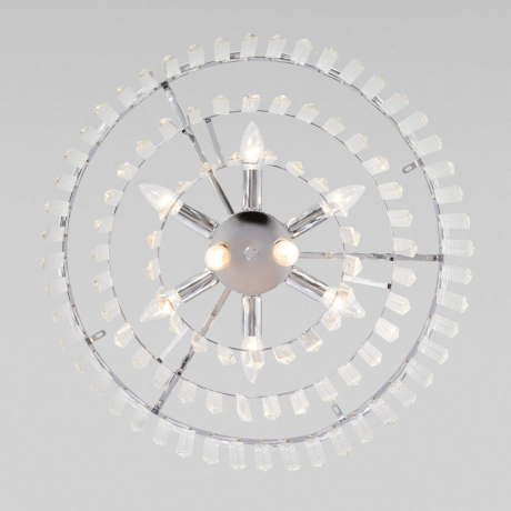 Подвесная люстра Eurosvet Elegante 10130/8 хром/прозрачный хрусталь Strotskis 