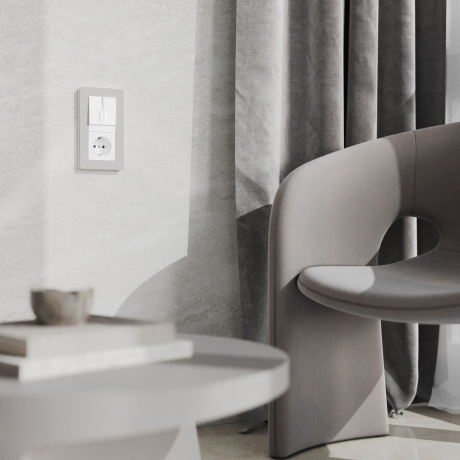 Рамка на 2 поста Split (дымчатый/белый, soft-touch) W0023067 Werkel (a067260) 