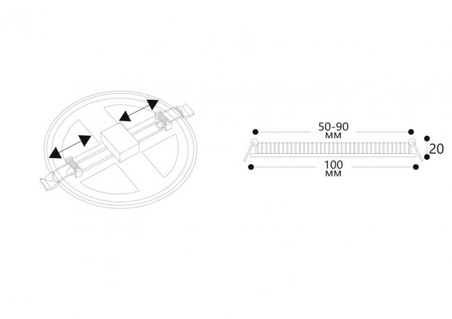 Комплект 2шт. Светильник встраиваемый светодиодный Arte lamp Mesura A7971PL-1WH-2 