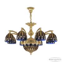 Люстра Bohemia Ivele Crystal 72211P/8/210 G P1 D Amber-Blue/H-1I