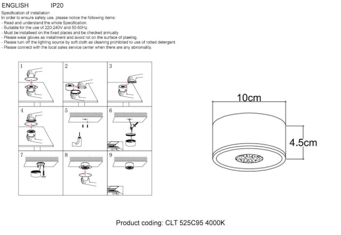 Потолочный светодиодный светильник Crystal Lux CLT 525C95 GO 4000K 