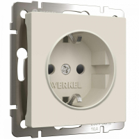 Розетка с заземлением и шторками (айвори матовый) Werkel W1171162
