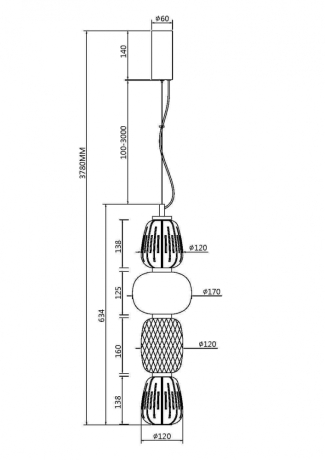 Подвесной светильник Maytoni MOD267PL-L32G3K Pattern 
