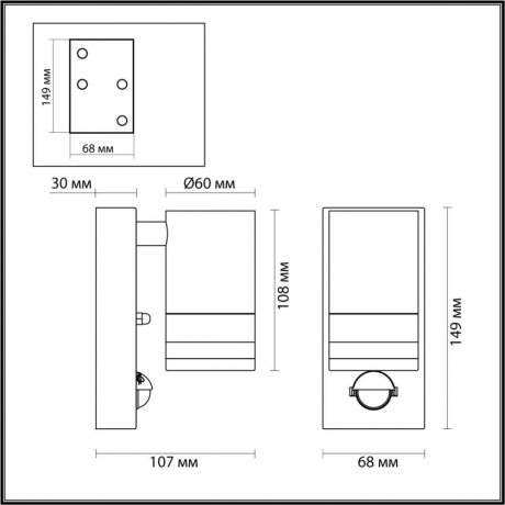 Уличный светильник Led лампочками в комплекте Odeon 6605/1W+Lamps