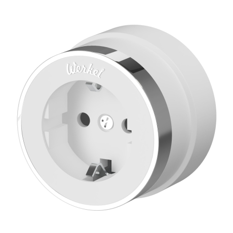 Розетка с заземлением Werkel Vintage (белый матовый/хром) W5871050