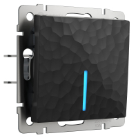 Выключатель одноклавишный проходной с подсветкой (черный) Hammer Werkel W1212108