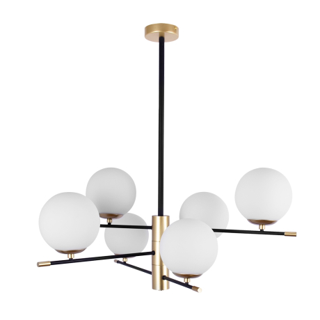 Люстра на штанге с лампочками Arte lamp A2225LM-6BK+Lamps 