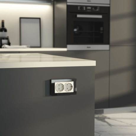 Розетка двойная с заземлением (айвори матовый) W1172062 Werkel 