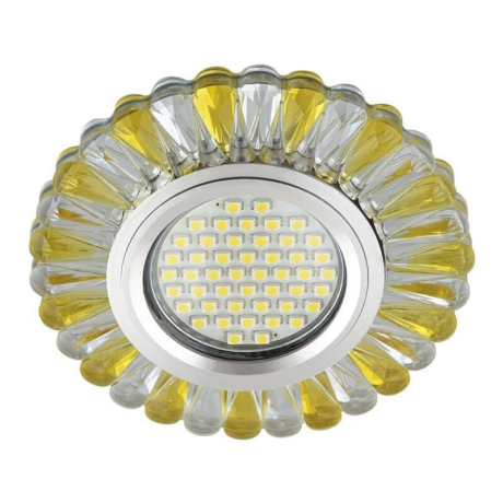 Встраиваемый светильник с LED подсветкой Fametto Luciole DLS-L145 Gu5.3 Glassy/Gold (UL-00003891) 
