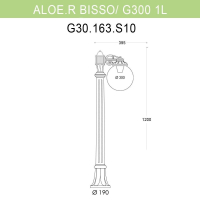 G30.163.S10.BYE27 Уличный светильник Fumagalli Aloe.R/Bisso/G300 1L