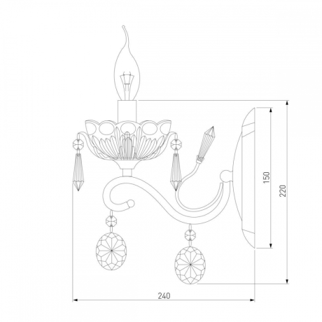Бра Eurosvet Teodore 10103/1 хром/дымчатый хрусталь Strotskis a045283 