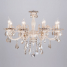 Подвесная люстра Eurosvet Elisha 3281/8 белый с золотом/тонированный хрусталь Strotskis 