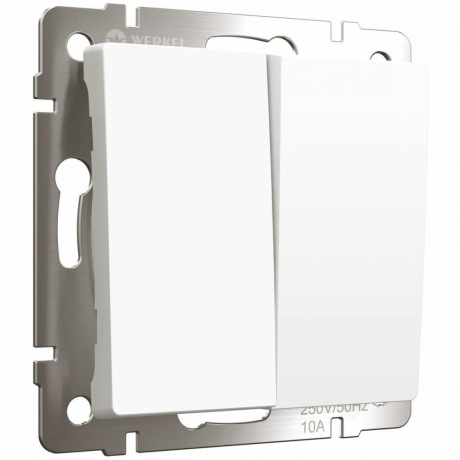 Выключатель двухклавишный (белый матовый) Werkel W1120061