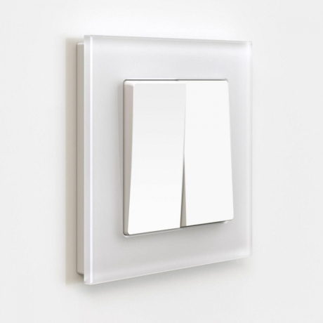 Выключатель двухклавишный (белый матовый) Werkel W1120061