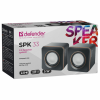 Колонки компьютерные DEFENDER SPK-33, 2.0, 5 Вт, 3,5 мм джек, пластик, черные, 65633 (513814)