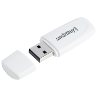 Флеш-диск 16 GB SMARTBUY Scout USB 2.0, белый, SB016GB2SCW (513765)