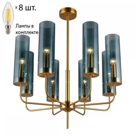 Люстра на штанге с лампочками Omnilux OML-99617-08+Lamps 