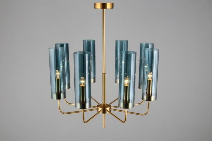 Люстра на штанге с лампочками Omnilux OML-99617-08+Lamps 