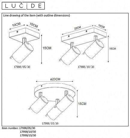 Спот Lucide Grony 17998/15/30 