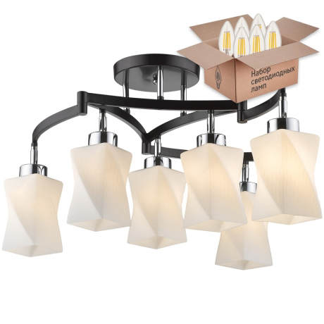 Потолочная люстра с лампочками Velante 271-127-06+Lamps E27 Свеча 