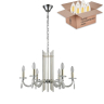 Подвесная люстра Crystal Lux с лампочками AURELIO SP6 GOLD+CHROME/TRANSPARENT+Lamps E14 Свеча 
