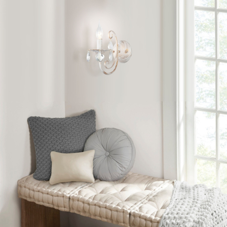 3305/1 Настенное бра Eurosvet белый с золотом/прозрачный хрусталь Strotskis 