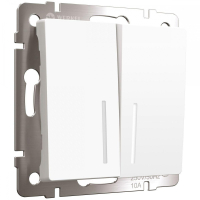 Выключатель двухклавишный с подсветкой (белый матовый) Werkel W1120161