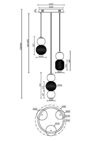 Подвесной светильник Maytoni Drop MOD273PL-L33CH3K 