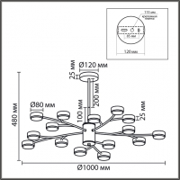 8265/15 COMFI LN26 металл/металл белый/белый Люстра GX53 LED 15*7W 220V TORINA LUMION