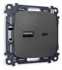 Розетка 2хUSB type A и C без рамки Ambrella Volt OMEGA MO911010