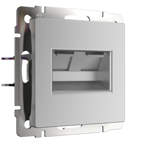Розетка двойная Ethernet RJ-45  (серебряный) Werkel W1181106