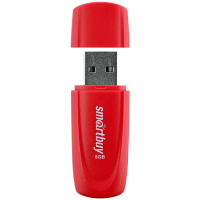 Флеш-диск 8 GB SMARTBUY Scout USB 2.0, красный, SB008GB2SCR (513760)