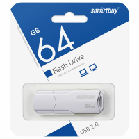 Набор из 2 шт, Флеш-диск 64GB SMARTBUY Clue USB 2.0, белый, SB64GBCLU-W (513789)